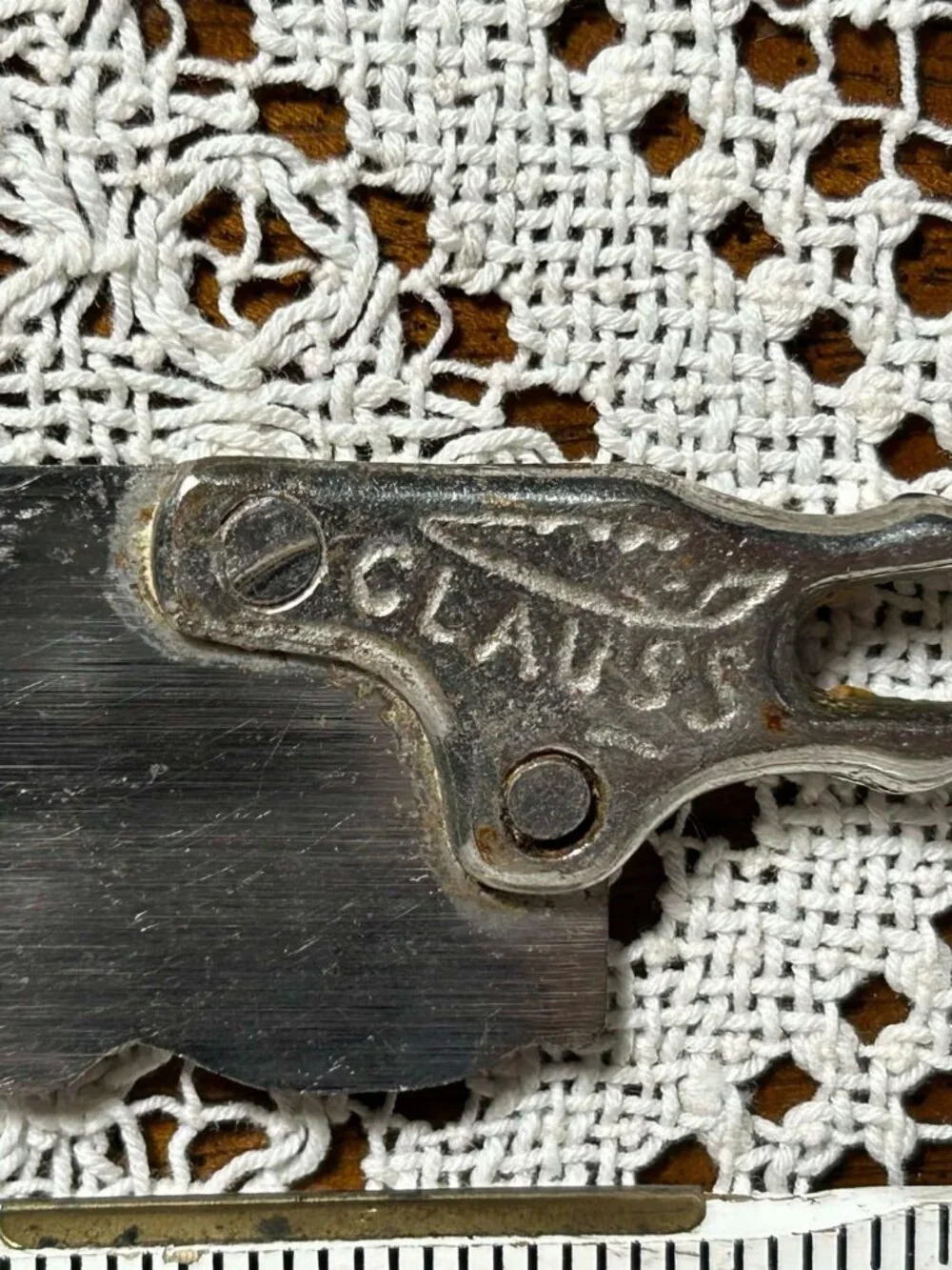 Antique 10”Clauss serrated / scalloped bread knife